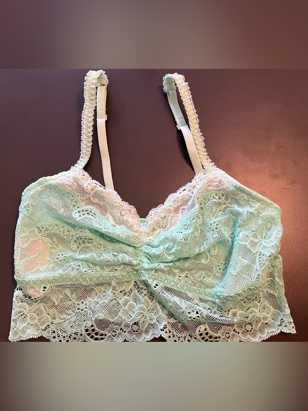 Victoria’s Secret Pink Lace Bralette in Mint Green S New